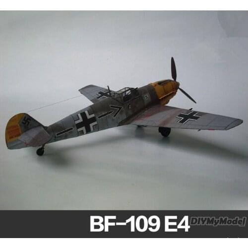 DIYMyModeI 1:33 Scale German Messerschmitt BF-109E-4/N Fighter Aircraft PAPER Model Kit Puzzles Handmade Toy DIY
