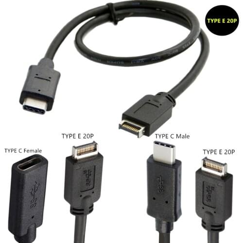 Desktop Motherboard Cable USB Type-c Female & Male to Type E 20P Male Adapter Mobile Hard Disk Cable