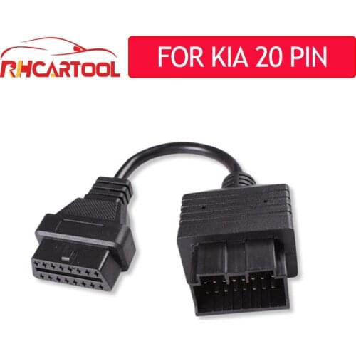 2020 For Car accessories OBD2 60/100 cm Extension cable Connector Adapter for kia 20 Pin to 16 Pin Auto Diagnostic Cable For kia