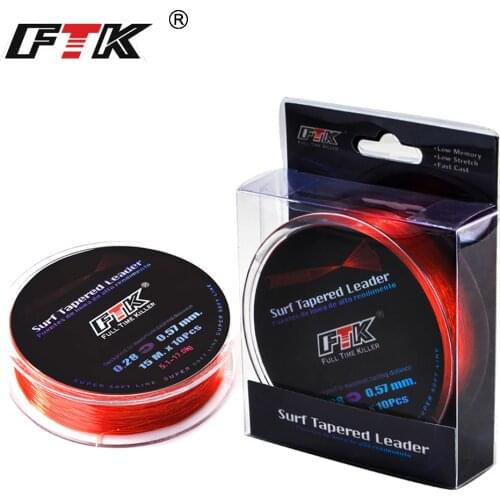75-150m 0.26-0.57mm Saltwater Surf Casting Shock Leader Fishing Lines 4.4-17kg Nylon Thread Surf Tapered Leader Sea Fishing Line