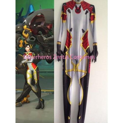 D.VA Costume 3D Print dva skin Carbon Fiber Zentai Catsuit Custom Halloween D.va Cosplay Costumes Game Suit