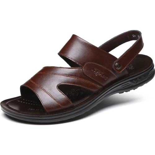 Summer Mens 47 Extra Large 45 Cool Shoes Leather Breathable Shoes 48 Extra Large Size 46 Casual Two Using Wear Sandals