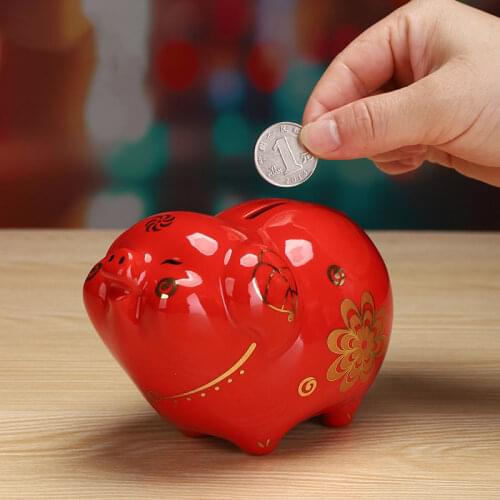 Cute Pig Piggy Bank Secret Adult Kids Saving Atm Hidden Storage Ornament Ceramic Coin Money Box Cartoon Tirelire Home Decor 50