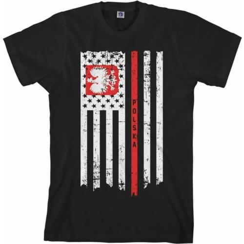 Polish American Flag MenS T-Shirt Half Poland Polska Us