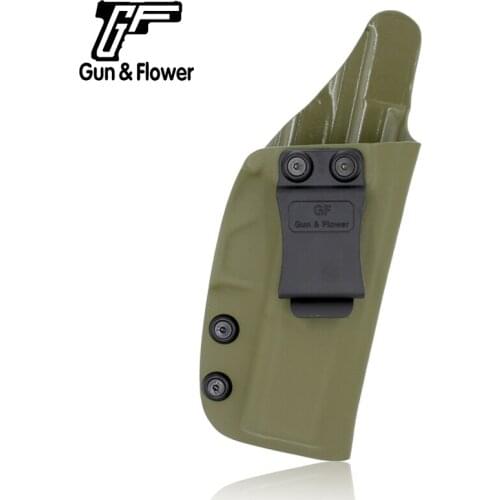 Gun&Flower Concealed Carry Kydex Case Amry Green IWB Pistol Pouch Holder for CZ 75 P10C