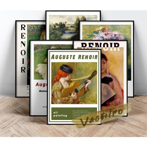 Auguste Renoir Poster, Young Spanish Woman With A Guitar Oil Painting, Madame Monet And Her Son Prints, Retro Figure Wall Art