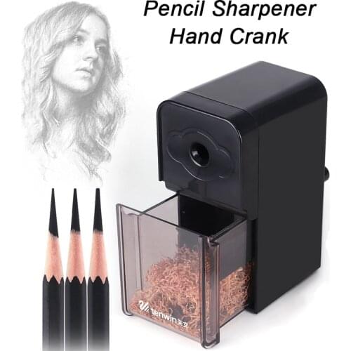 Professional Pencil Sharpener Hand Crank with Container for Children Painting Artist Stationery School Supplies Tenwin Art