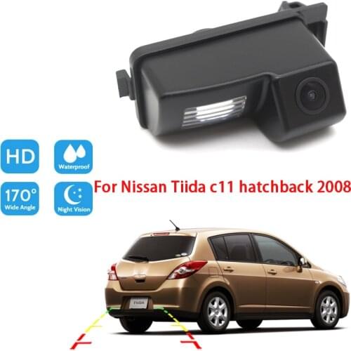 Back up Rear view Camera For Nissan Tiida c11 hatchback 2008 CCD HD Night Vision Reverse Camera Waterproof high quality RCA