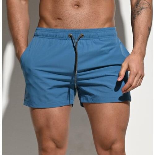 Men Swim Shorts Elastic Swimming Trunks Summer Swimsuit with Pocket Male Beach Boxer Shorts Quick Drying Beachwear Surfing Pants