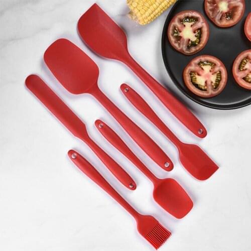 6pcs/set Silicone Scraper Cooking Tools Heat-Resistant Non-Stick Rubber Spatula Set Pastry Cake Cream Kitchen Baking Tools