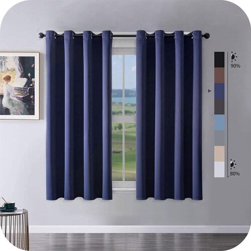 Modern Blackout Short Curtains for Living Room Bedroom Kitchen Solid Small Curtains Door finished Treatment Drapes Blinds Panel