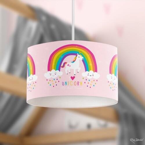 Droplet Unicorn Boy Printing Patterned Kids Baby Room Bedroom Light Pendant Lamp Chandelier