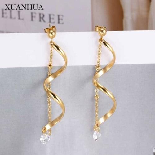 XUANHUA Stainless Steel Jewelry Woman Pearl Earrings For Women Long Earings Fashion Jewelry Accessories Free Shipping