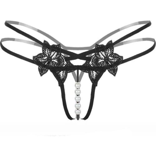 Women Sexy Thong Mesh Pearl Massage G String Transparent Panties Temptation Tanga Underwear suitable for weight 40-75kg