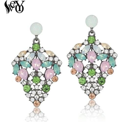 VEYO Rhinestone Crystal Earrings For Woman Drop Earrings Trendy Cute brincos Pendientes High Quality