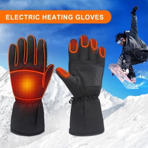 1 Pair Ski Heated Gloves Electric Skiing Gloves Motorcycle Cycling Heated Gloves For Men Women Winter Warm Heating Hand Warmer