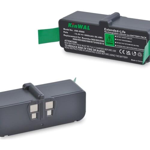 High Power 6000mAh Li-ion Battery Compatible with iRobot Roomba 960/895/890/860/695/680/690/675/640/614/550/552/560/562/570/595