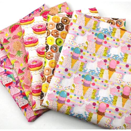 Polyester Cotton Material Food Cupcake Ice Cream Series Patchwork Sewing Quilting Fabrics Quilt Needlework DIY Cloth Sewing