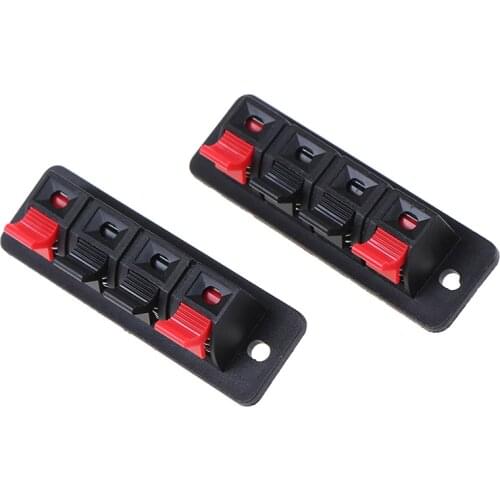 2Pcs 4 Positions Plastic Connector Terminal Push In Jack Spring Load Audio Speaker Terminals Breadboard Clip