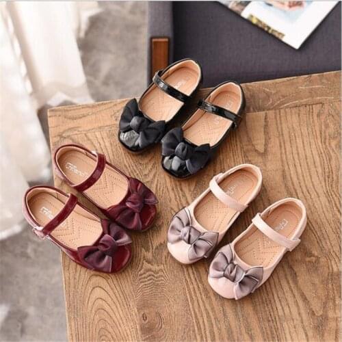 2021 spring and autumn fashion master childrens flat shoes bow cute childrens shoes little girls soft soled non slip shoes