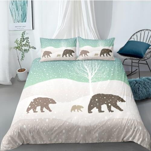 3D Design Duvet Cover Set Bedding Set Quilt Covers Pillow Cases Full Double Single King Queen Size Animal Bear Custom Bedclothes