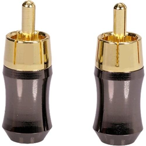 4PC RCA Connector, RCA Male Plug HIFI Terminals, High Quality Gold Plated, Supporting up to 6.5mm Cable