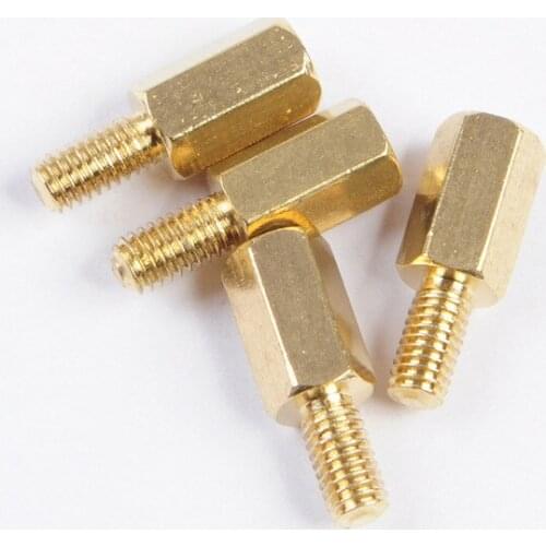 50pcs M3 Male 6mm x M3 M3 8+6 Female 8mm Brass Standoff Spacer Copper Hexagonal Stud Spacer Hollow Pillars