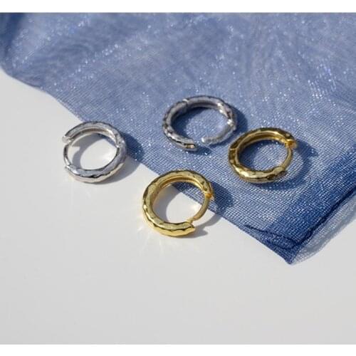 925 Sterling Silver Earring Retro Barack Style Geometric Irregular Uneven Ear Ring Ear Bone Buckle Wild Boy Girl Silver Ear Jewe