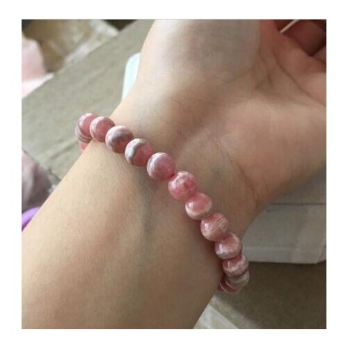 Free shipping 7mm Natural Argentina Rose Rhodochrosite stone Round Beads Bracelet