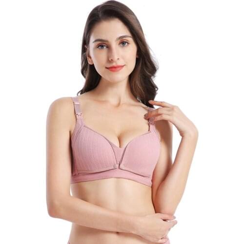 Non-Wirelss Breasfeeding Bra Double Open Buckle Maternity Nursing Underwear Sleeping Bras