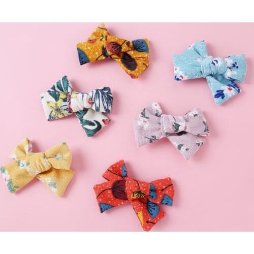 Baby Corduroy Headclips baby girl Bow Leopard Headband Infant Elastic Nylon Hair Clip Floral Headwear Kids Hair Accessories Gift