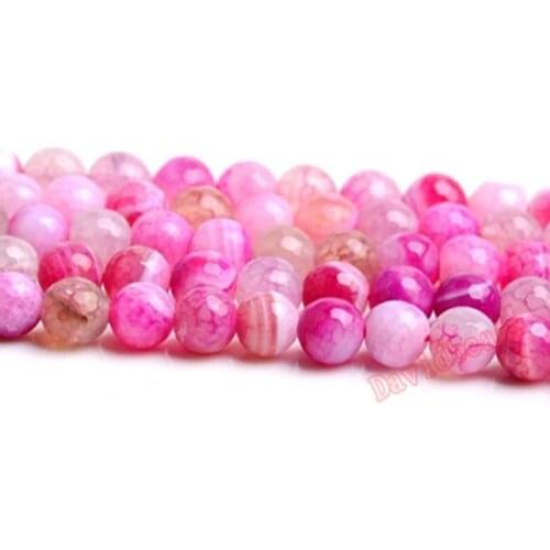 Factory price Natural Stone Faceted Magenta Stripe Agat Round Beads 16" Strand 4 6 8 10 12MM Pick Size For Jewelry Making