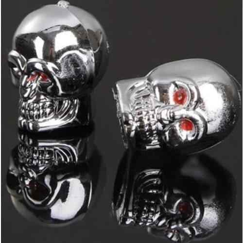 4pcs Skull Shape Car Valve Caps Wheel Valve Cap Auto Tyre Air Valve Stem Caps Dust Cover For Bike Car Vehicles Styling Wholesale