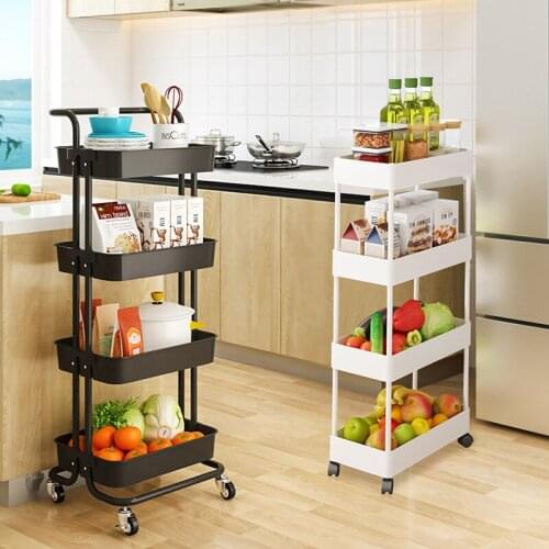Kitchen shelving trolley Bedroom multi-storey storage rack movable multi-function trolley with wheel floor sundries