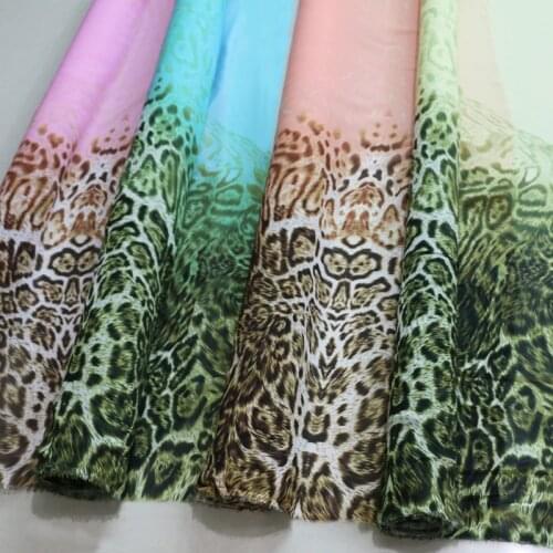 Meter Africa Leopard Fabric Positional Print Chiffon Material For Wedding Evening Dress