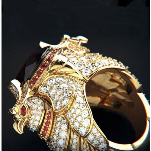 New Style Fashion Exquisite and Creative AAA Zircon Parrot Bird Animal Ring for Men and Women Elegant Banquet Accessories Gifts
