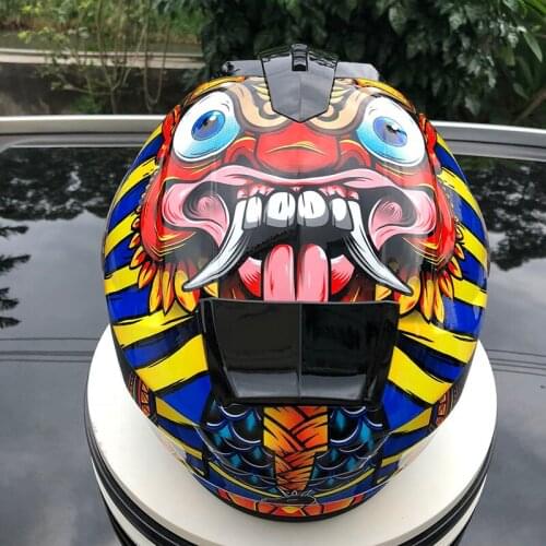 Motorbike Helmet With Inner Sun Visor Flip Up Motorcycle Helmet Mens Modular Casco Female Capacete Skull Dual Lens