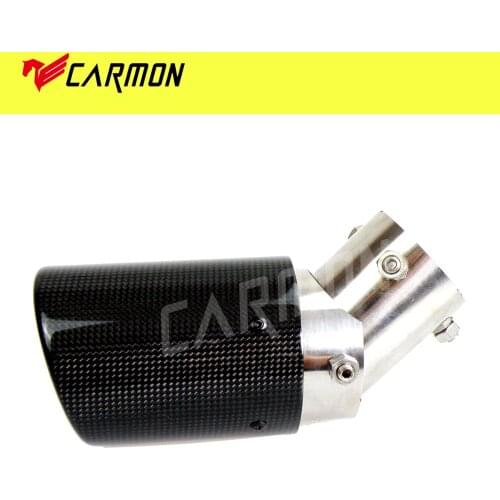 No Logo Angle Adjustable Carbon Fibre Car Exhaust Pipe Curly Edge Carbon fiber muffler tip for Honda Toyota Nissan etc
