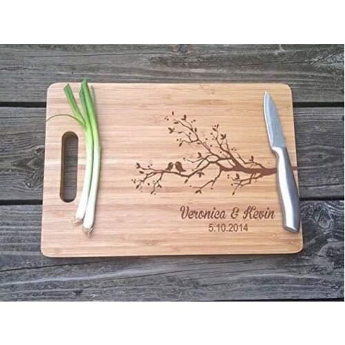 Personalized Kitchen Cutting Board for Wedding Favors Custom Engraved Couples' Name Wedding Gifts Chopping Bamboo Cutting Board