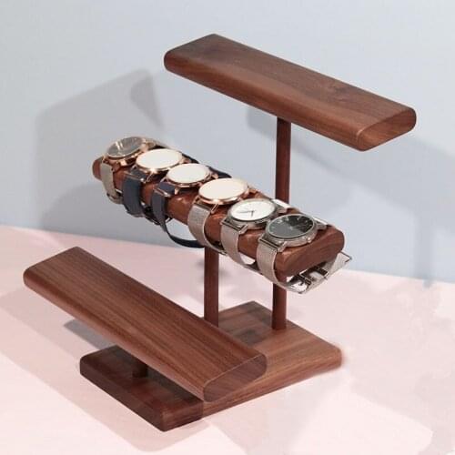 Black Walnut Watch Stand Watch Stand Three-Tier Jewelry Bracelet Necklace Display Stand Storage Rack