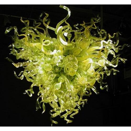 Green Colored Blown Murano Glass Hanging LED Modern Art Pendant Lights