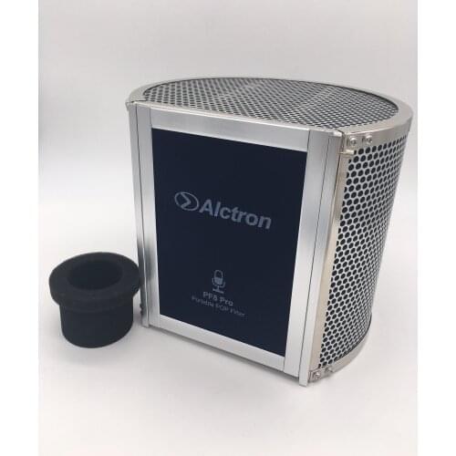 Alctron simple studio mic screen acoustic filter,recording mic pop filter wind and noise reduction aluminum mesh wind screen
