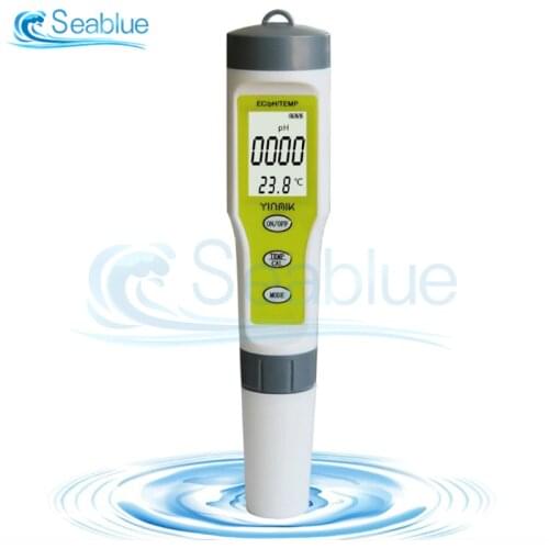 PH Professional Pen Type PH EC TEMP Water Meter Water Quality Tester Monitor Analyser for Aquarium with ATC Function Filter