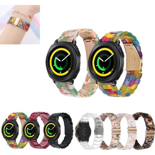20mm 22mm Transparent Resin Strap Band for Samsung Gear Sport S4 for Galaxy 42mm Active 2 Watch3 41mm Replacement strap