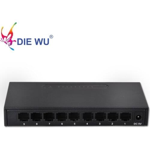 DIEWU Network switch 9 ports RJ45 10/100Mbps Fast Ethernet switch with 1m buffer Full-Duplex & Half-Duplex