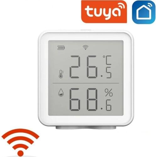 Tuya WIFI Temperature And Humidity Sensor Indoor Hygrometer Thermometer With LCD Display Support Alexa Google Home