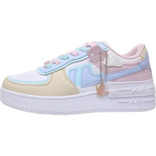 Shoes Woman Candy Color Blue Pink Board Shoes Women Student Korean All-Matching Macaron Casual Flat Shoes Fashion Colorful Cute
