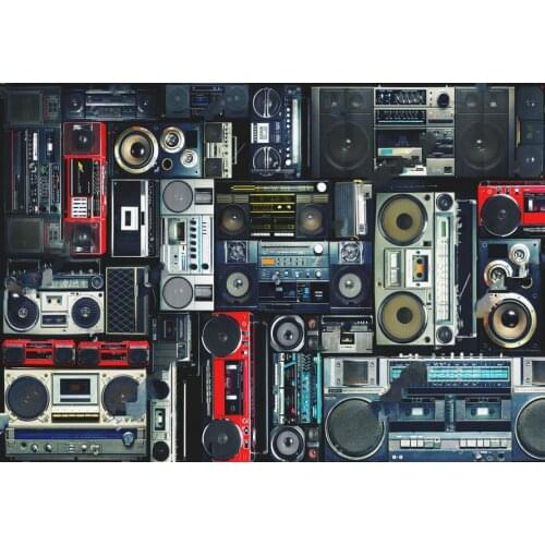Hip hop Vintage wall radio boombox backdrop polyester or Vinyl cloth High quality Computer print party Background