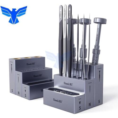 Qianli Icube Storage Box High Quality Aluminum Alloy 4pcs/setphone Repair Tweezers Screwdriver Screw Parts Organizer Fix Phone