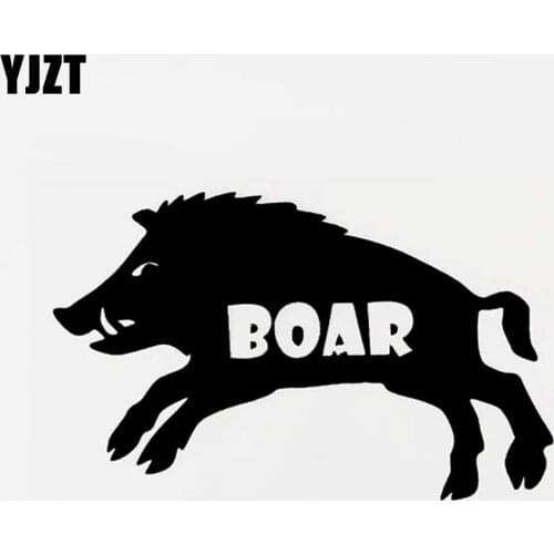 YJZT 13CM×8.3CM Fun Animal Boar Vinyl Car-styling Car Sticker Decal Black/Silver 8C-0356